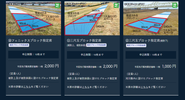 長岡花火大會觀賞席(圖片來源:nagaokamatsuri.com) 長岡花火大會觀賞席(圖片來源:nagaokamatsuri.com)