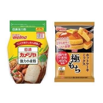 日清強力/特選薄力小麥粉/極鬆軟熱香餅粉(480克/1公斤)，特價：$20，原價：$49.5。