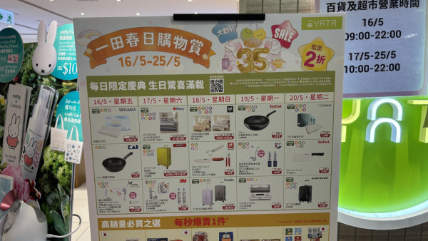 一田春日購物賞開鑼！一連10日！11大優惠專區逐個睇！白拉麵/芝士蛋糕/消腫神器$20起！