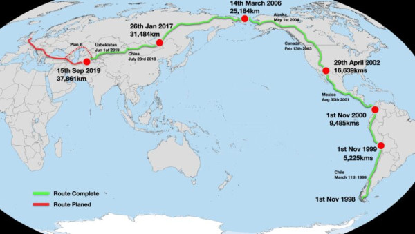 英國男子徒步環遊世界27年 誓以雙足踏回家鄉路 