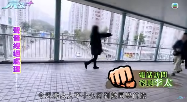 大圍「伸拳姐」無差分攻擊，圖片來源︰東張西望。