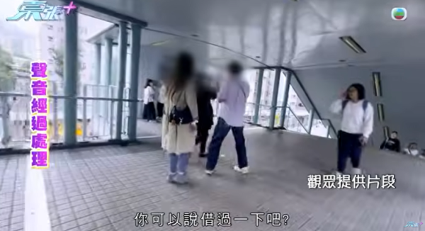 大圍「伸拳姐」無差分攻擊，圖片來源︰東張西望。
