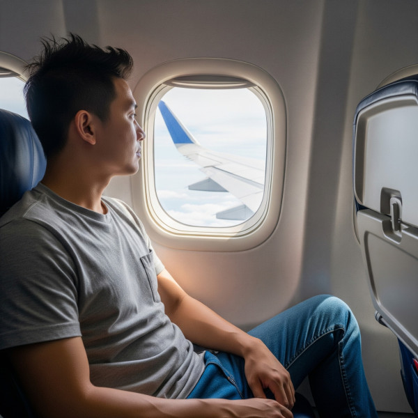 預防暈機浪位置是坐在飛機中央、靠近機翼位置。(AI製圖) 預防暈機浪位置是坐在飛機中央、靠近機翼位置。(AI製圖)