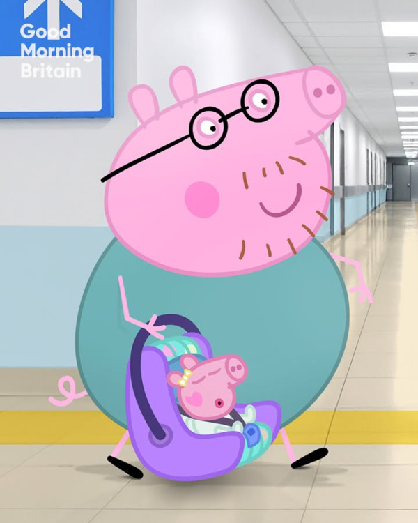 Peppa Pig媽媽順利誕下新成員女兒Evie！一家五口合照曝光 與威廉王子兒女同一間醫院