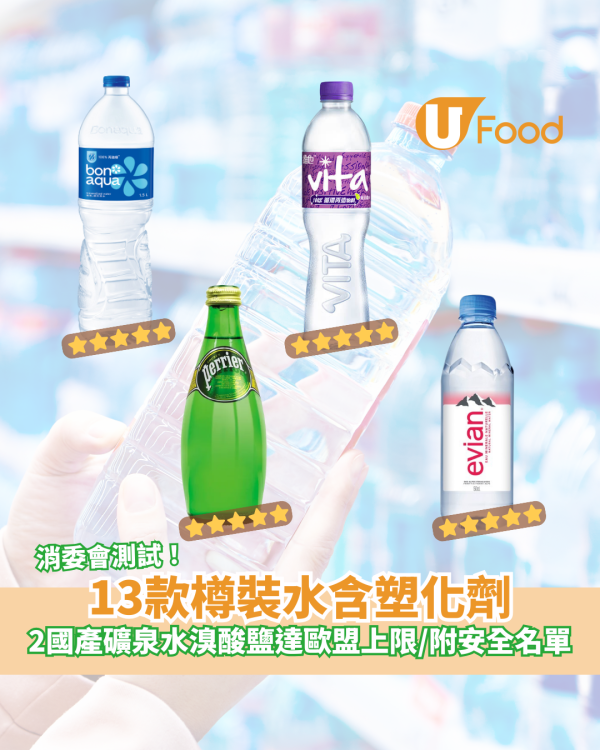 消委會瓶裝水30款測試｜13款含塑化劑/2國產礦泉水溴酸鹽達歐盟上限