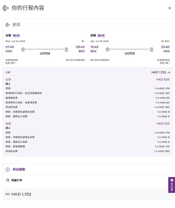 泰國機票每程起！HK Express快閃優惠暑假旺季平飛曼谷、清邁、布吉 