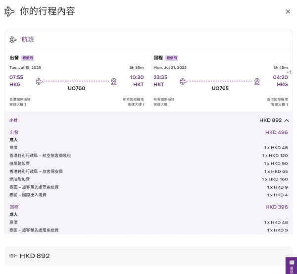 泰國機票每程起！HK Express快閃優惠暑假旺季平飛曼谷、清邁、布吉 