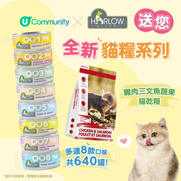 【招募試食員】送Harlow Blend全新貓糧系列！