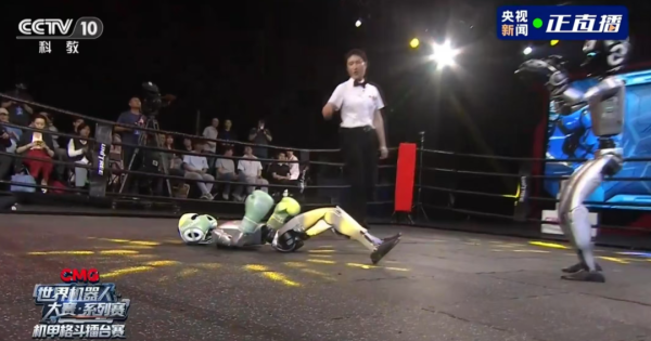 宇樹G1擂台對打 人形機械人「鐵甲鋼拳」激戰杭州