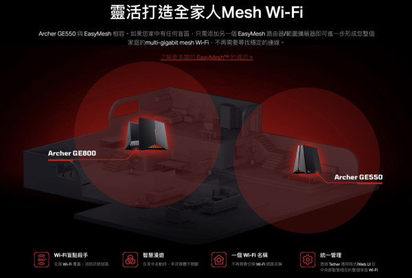 WiFi 7 Router｜抵玩5Gbps寬頻拍檔！TP-Link Archer GE550電競路由器 9220Mbps Wi-Fi 7極速網絡【附限時優惠】