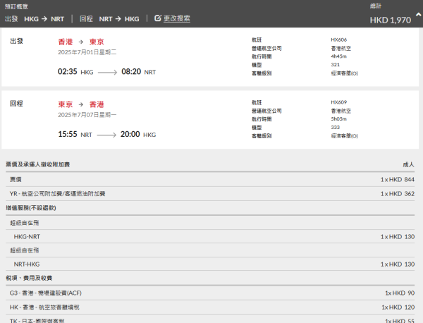 港航日本平機票62起包23kg行李！東京/大阪/福岡/沖繩包兩件行李連稅二千有找 