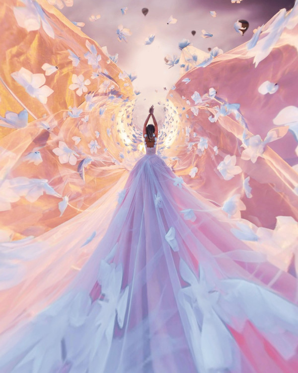 轉瞬即逝蒲公英連身裙 用上近千朵花蕾!同時綻放如煙火超震撼