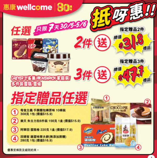 惠康今期優惠 買牙膏送$268禮品/指定產品77折優惠/雪糕促銷活動