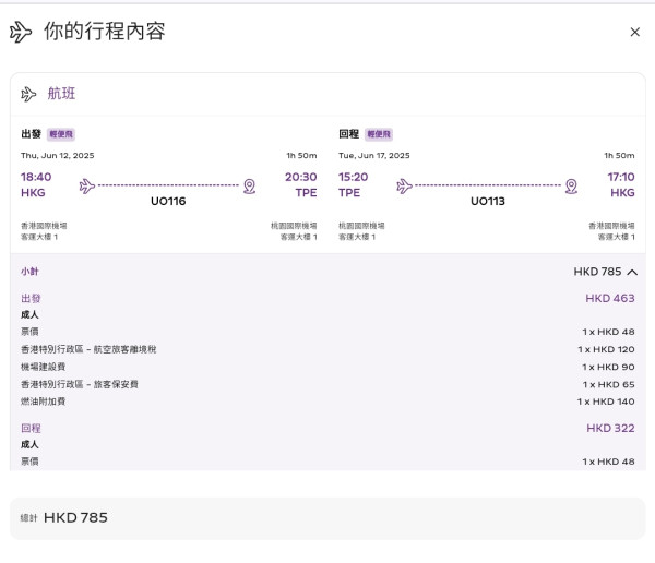 HK Express台灣機票優惠每程低至$48！來回連稅包20kg行李千元有找