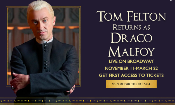 Tom Felton確定出演哈利波特百老匯舞台劇  相隔16年再度飾演跩哥馬份 