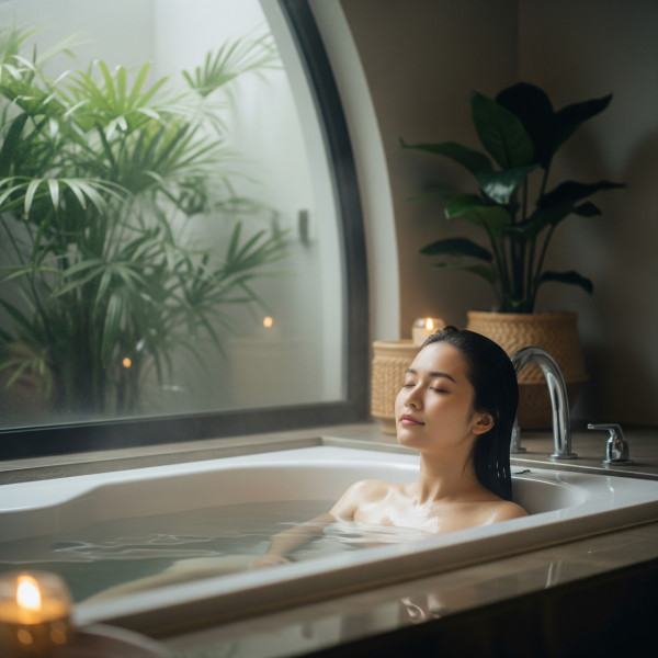 泡熱水澡可以增加皮膚排出重金屬。（AI製圖）