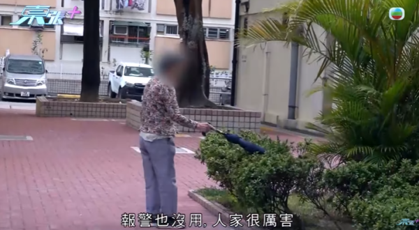  彩虹邨現「敲腳婆婆」無差別攻擊小朋友，節目截圖，圖片來源︰東張西望。