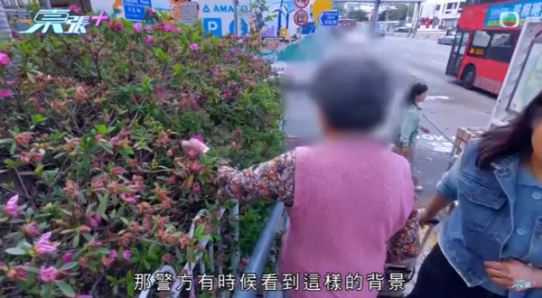  彩虹邨現「敲腳婆婆」無差別攻擊小朋友，節目截圖，圖片來源︰東張西望。