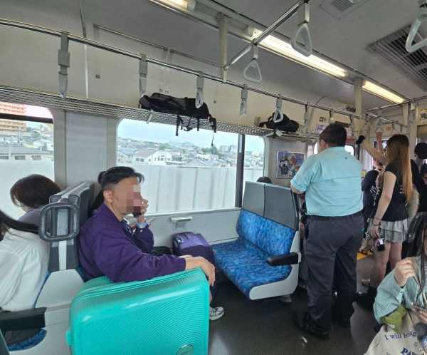 網民遊仙台搭火車呻遇失禮港人 2人霸4位兼行李阻走廊:影衰曬
