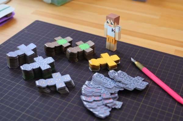 日本創作者用紙和磁鐵打造現實版Minecraft 自由組裝神還原方塊世界!