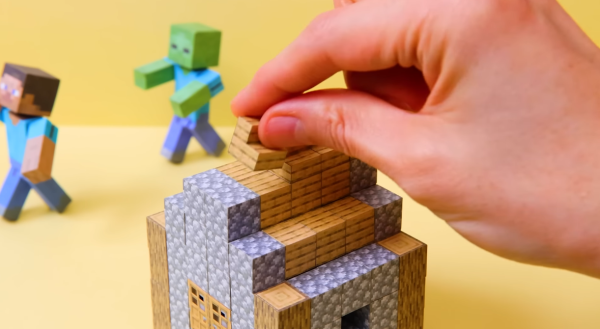 日本創作者用紙和磁鐵打造現實版Minecraft 自由組裝神還原方塊世界!