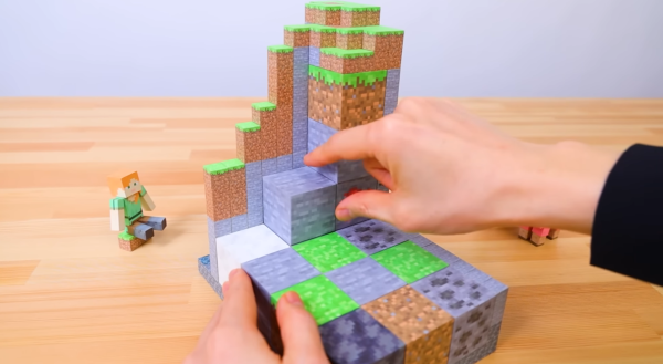 日本創作者用紙和磁鐵打造現實版Minecraft 自由組裝神還原方塊世界!