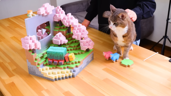 日本創作者用紙和磁鐵打造現實版Minecraft 自由組裝神還原方塊世界!
