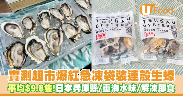 實測超市爆紅急凍袋裝連殼生蠔    平均$9.8隻！重海水味／解凍即食