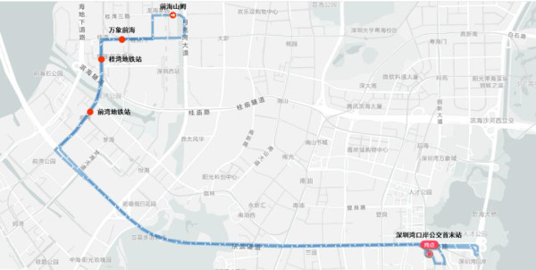 山姆口岸通專線路線(圖片來源:深圳前海微信公眾號) 山姆口岸通專線路線(圖片來源:深圳前海微信公眾號)