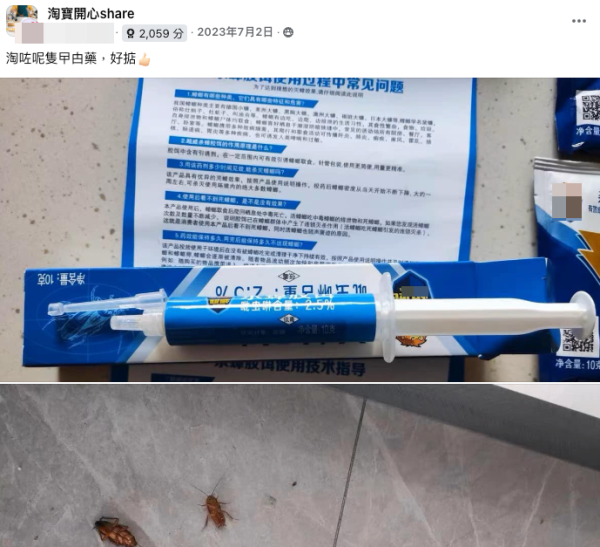 港人$15淘寶買滅曱甴神器！大讚用完一次「已不見小強」！專家教3招天然驅趕曱甴法