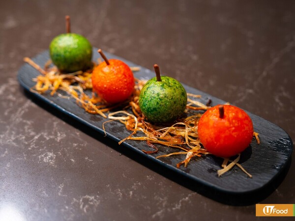 東涌新開懷舊風創意中菜館 四大天王燒賣／蘋果鹹水角／雙獅奶凍