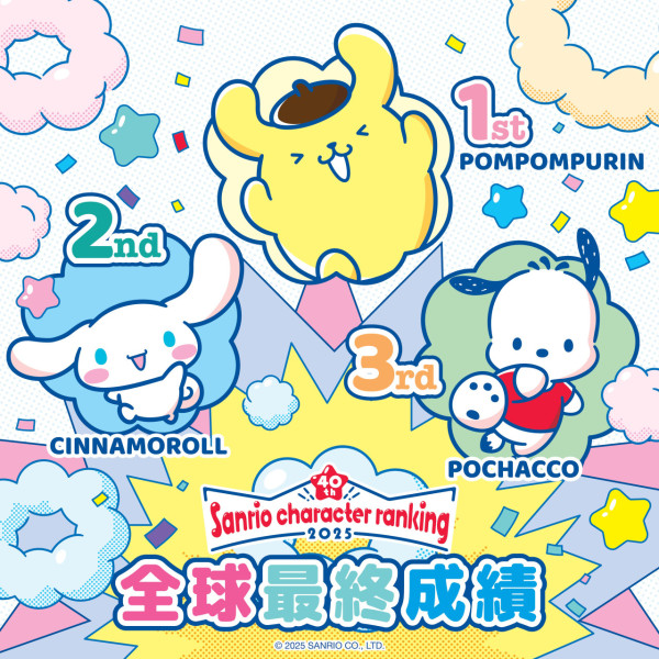 Sanrio人氣角色選舉2025結果出爐！香港區Cinnamoroll蟬聯冠軍寶座