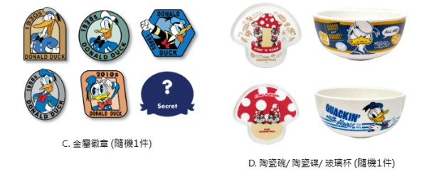 Disney 福袋 (Donald Duck & Chip n Dale)(每款產品款式隨機)(優惠價：$139 /袋)福袋組合包含一套4件人氣Donald Duck和Chip 'n' Dale產品。