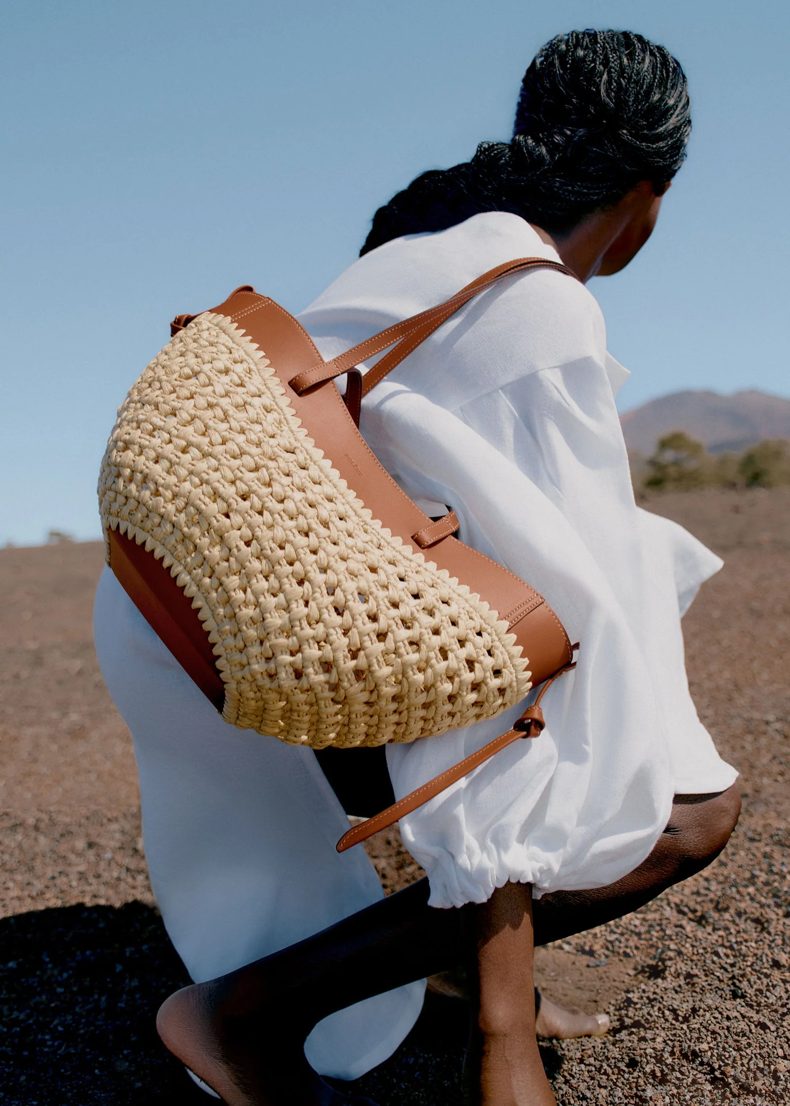 Polène手袋推薦 ｜Cyme Mini- Raffia 售價USD480