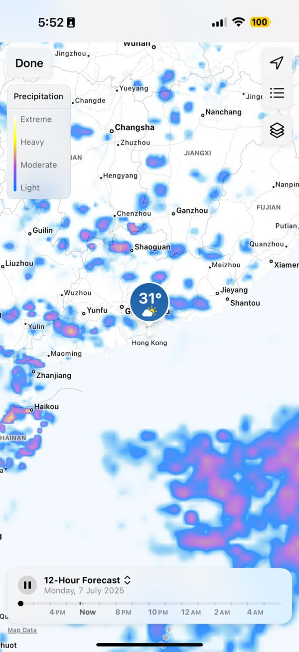 圖示為降雨預測