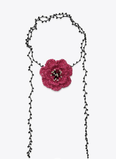RAFFIA FLOWER NECKLACE 原價$229.00 折後$114.00