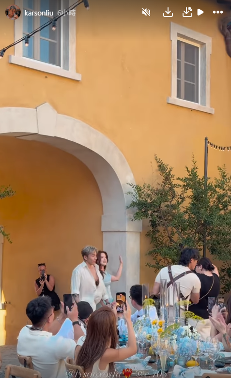Tyson Yoshi意大利婚禮現場曝光，圖片來源︰IG@karsonliu。