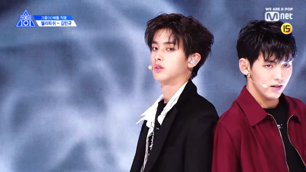 金旻奎參加《PRODUCE X 101》已被指撞樣車銀優（圖片來源：YouTube@Mnet）