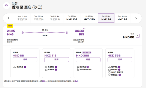 HK Express全新航點飛沙巴！限時優惠吉隆坡/檳城/亞庇！來回連稅$866起 包一件隨身物品！
