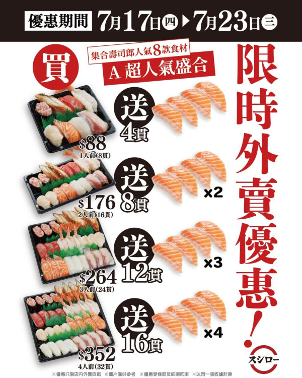 壽司郎快閃優惠免費送三文魚壽司！限時7日最抵送16貫即睇詳情