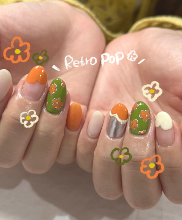 美甲趨勢 撞色美甲 圖片來源:IG@wacu.nail