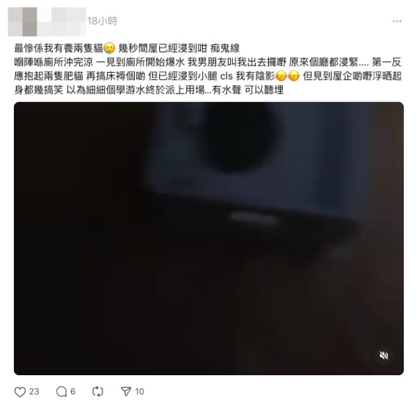 真「水浸都係黃雨」？ 村屋居民慘遇大水浸 雪櫃洗衣機齊遭殃