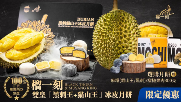 榴槤月餅2025：9大榴槤月餅推介！貓山王/黑刺榴槤冰皮月餅優惠合集