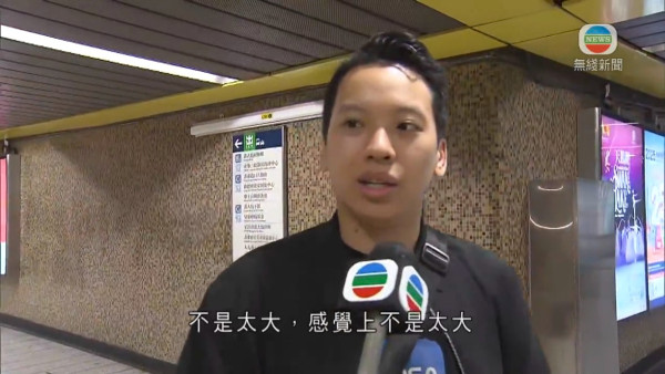 黃大仙甘生黑雨返工受訪爆金句。圖片來源：無綫新聞