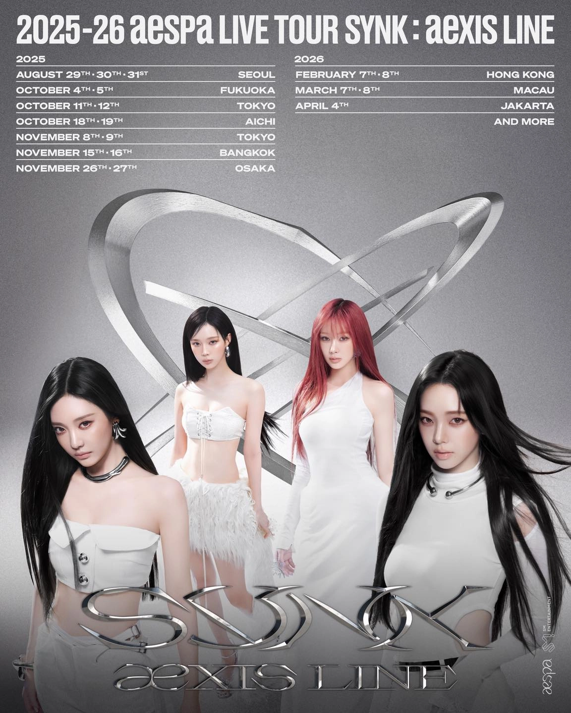 aespa香港演唱會2026｜aespa亞巡演唱會香港站！門票／票價／公開發售日期／座位表（不斷更新）