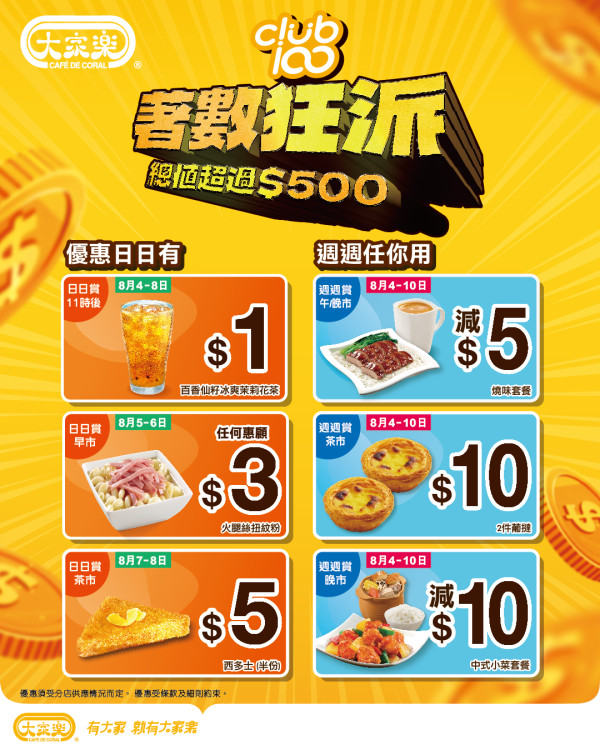 大家樂震撼優惠$16雞髀下午茶餐！一連3日！至抵價食脆炸雞髀／豉油皇雞髀！
