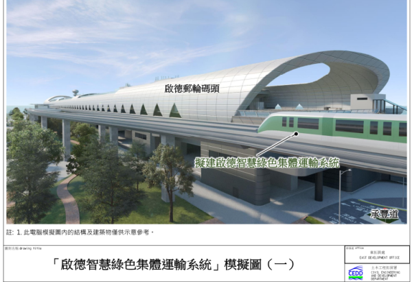 啟德智慧綠色集體運輸系統（圖片︰九龍城區議會轄下交通運輸委員會文件截圖）