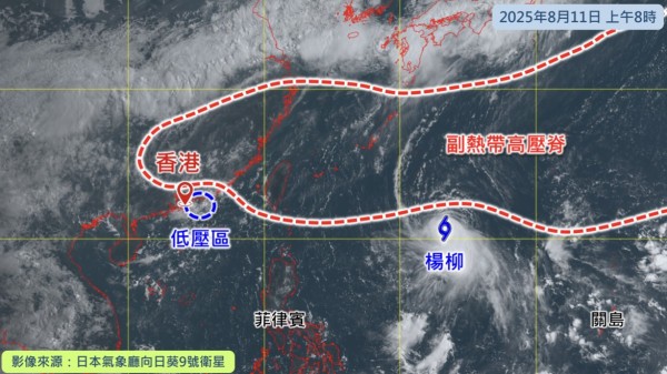 打風｜天文台盤古AI颱風預測：楊柳或在香港以北較近距離掠過 部分地區達烈風程度