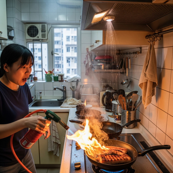 屯門43歲女廚房噴火槍燒豬肉搶火！面部二級燒傷送院  附燒傷急救處理方法