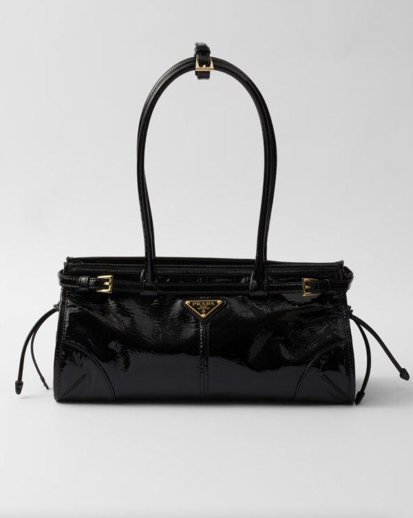 中號 Prada Bonnie 皺漆皮手袋